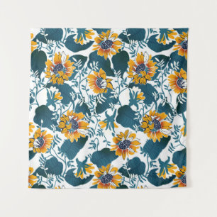 Tapete De Parede Art Nouveau, padrão floral.