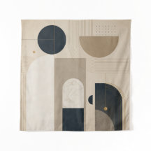 Arte Abstrata Geométrica Minimalista de Luxo em NB