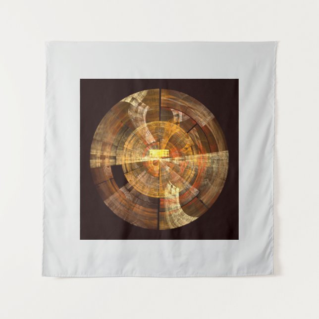 Tapete De Parede Arte Abstrata Radial de Integridade em Tons Quente (Frente)