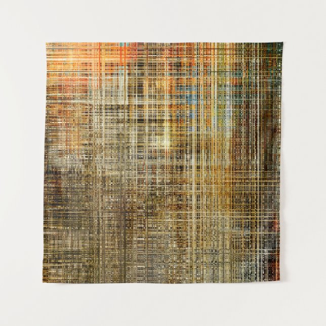 Tapete De Parede Arte abstrato colorida interseção geométrica (Frente)