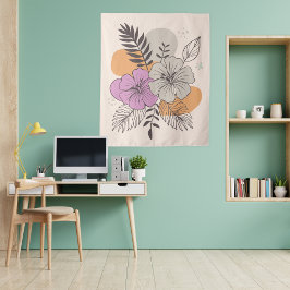 Tapete De Parede Arte Botânica de Paraíso Tropical, Boho