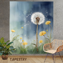 Tapete De Parede Arte Colorida Dandelion Watercolor