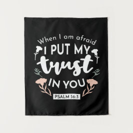 Tapete De Parede Arte Cristã Floral Escura - Salm 56:3