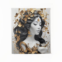 Arte de Fantasia Moderna em Preto e Dourado 