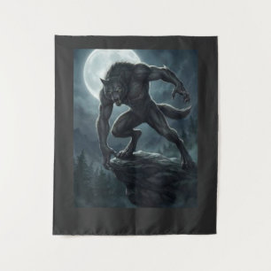 Tapete De Parede Arte de Fantasia Sombria de Lobisomem Gótico Lua C