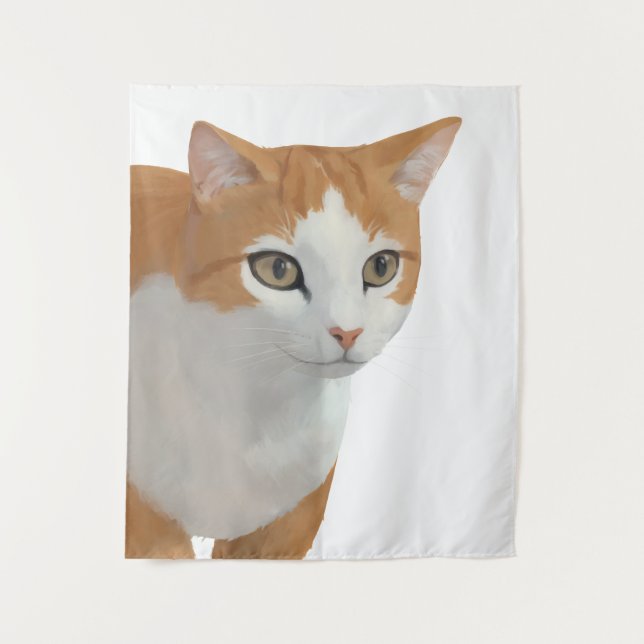 Tapete De Parede Arte de Gato Ginger Adorável (Frente)