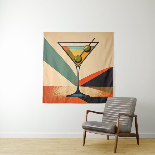 Tapete De Parede Arte de Martini com Bloco de Cores Modernista (In Situ)