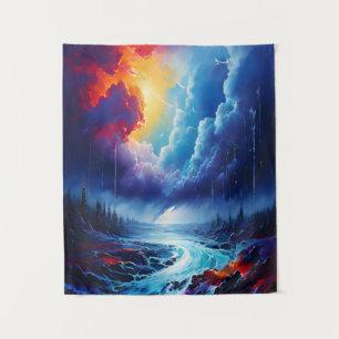 Tapete De Parede Arte de Paisagem de Abstrato do Rio Vibrmy Sky Sto