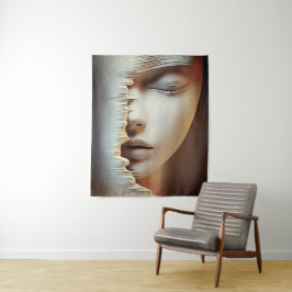 Tapete De Parede Arte de Parede de Rosto Feminino Abstrato – Textur