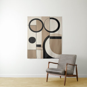 Tapete De Parede Arte de Sobreposição Geométrica Moderna de Abstrat