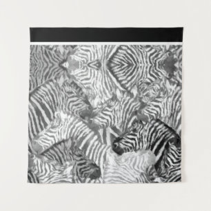 Tapete De Parede Arte de Zebra Abstrata Preto e Branco