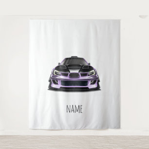 Tapete De Parede arte desenhada à mão com olho apertado roxo