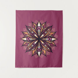 Tapete De Parede Arte Flor Psicodélica com Olhos Crepáveis Trippy