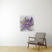 Arte floral abstrata fractal colorida e energética