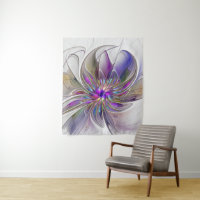 Arte floral abstrata fractal colorida e energética