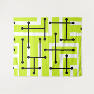 Tapete De Parede Arte Geométrica Maze Chartreuse