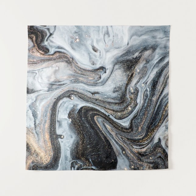 Tapete De Parede Arte luxuosa no estilo oriental. espiral ouro, art (Frente)