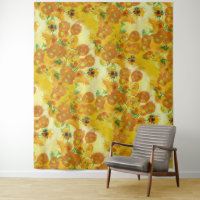 Arte Moderna Amarelo Laranja Girassol Pintura Óleo