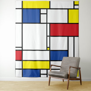 Tapete De Parede Arte Moderna De Stijl Geométrica Minimalista Mondr