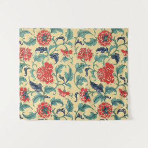 Tapete De Parede Arte Nova Antiga Chinoiserie Floral Vermelho Chinê