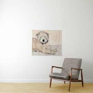 Tapete De Parede Arte original de pintura terrier com revestimento 