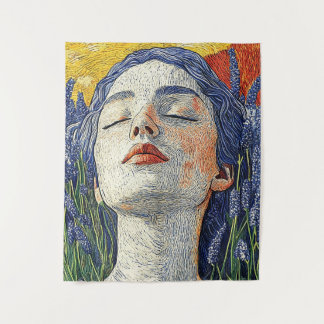 Tapete De Parede Arte Texturizada de Campo de Lavanda Serene