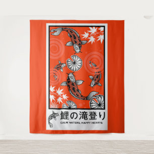 Tapete De Parede Arte Tranquila de Carpas Japonesas