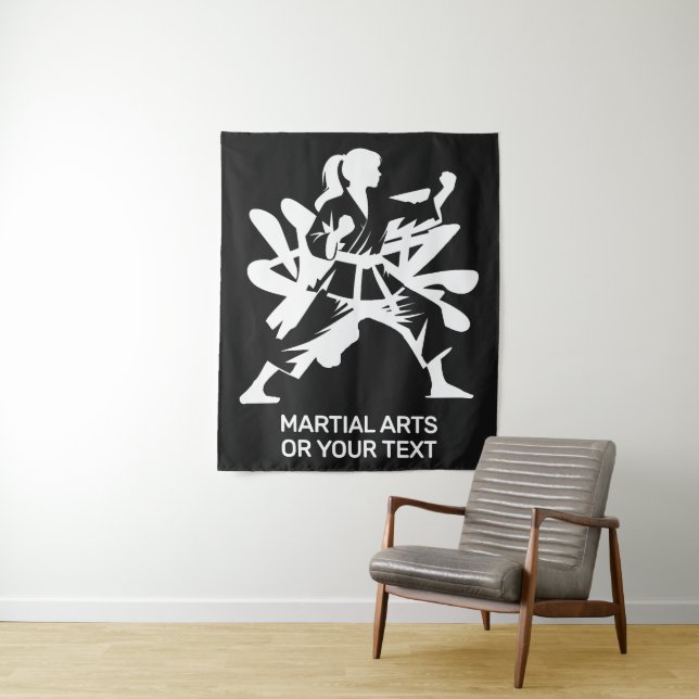 Tapete De Parede Artes Marciais com Texto e Cor Personalizados (In Situ)