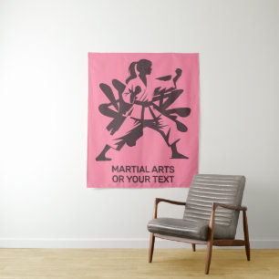Tapete De Parede Artes Marciais com Texto e Cor Personalizados