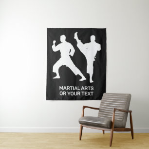 Tapete De Parede Artes Marciais de Texto e Cor Personalizados