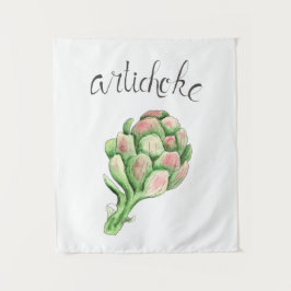 Tapete De Parede Artichokes Vegetal Garden Watercolor