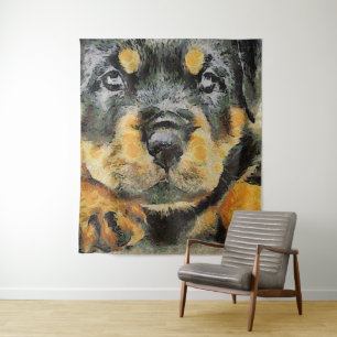 Tapete De Parede Artístico Rottweiler Puppy Retrato