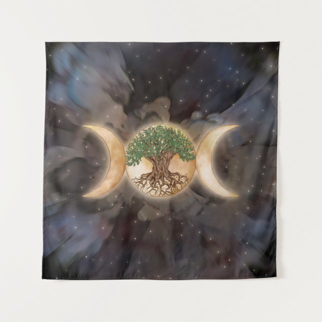 Tapete De Parede Árvore da Lua Tripla (Frente)