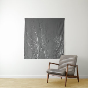 Tapete De Parede Árvore de Birch Escuro Silhuettes 1