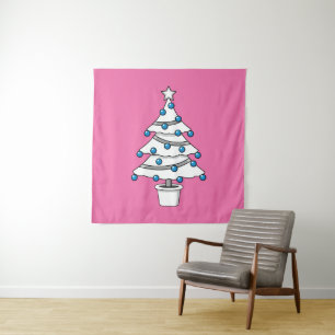 Tapete De Parede Árvore de Natal Branco