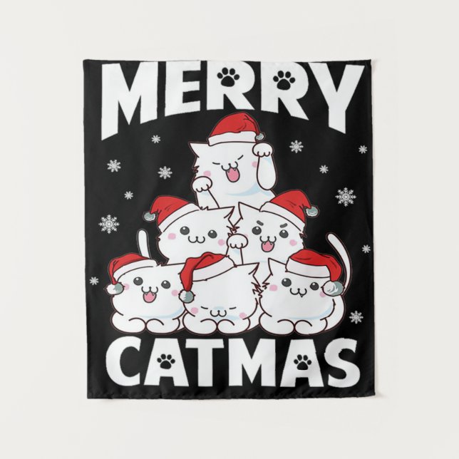 Tapete De Parede Árvore de Natal de Cat (Frente)