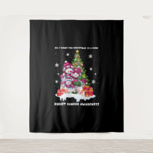 Tapete De Parede Árvore de Natal de Consciência do Cancer da Mama