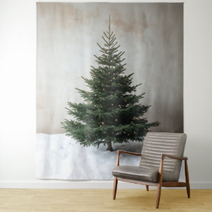 Tapete De Parede Árvore de Natal minimalista com luzes suaves na ne