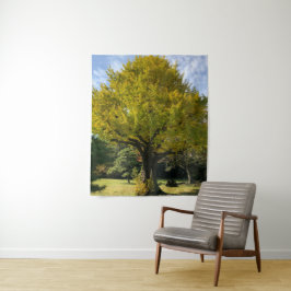 Tapete De Parede Árvore Ginkgo de Amarelo Ouro