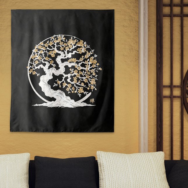 Tapete De Parede Árvore Sakura do Círculo Enso Zen (Criador carregado)