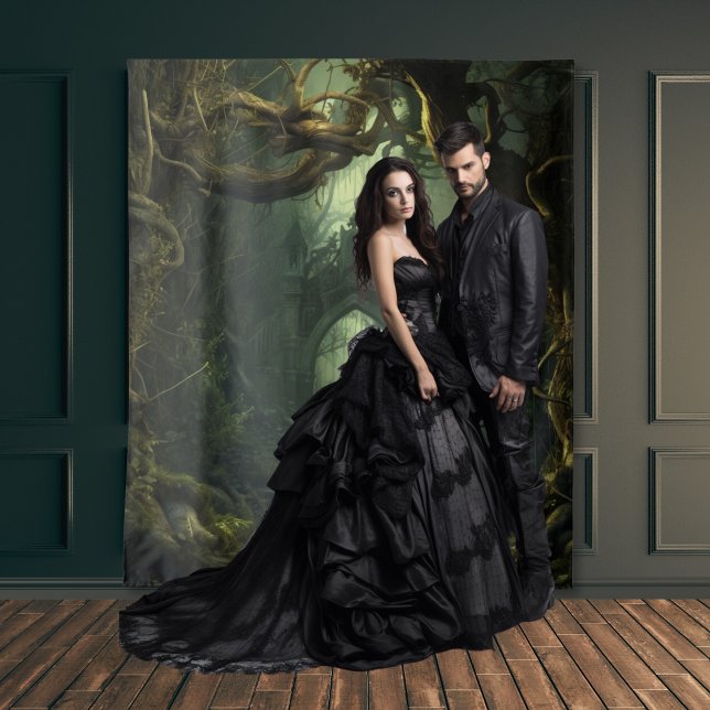 Tapete De Parede Árvores e Arcos Góticos Moody Dark Torcida (Criador carregado)