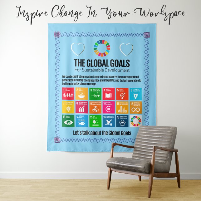 Tapete De Parede As metas globais Mega motivacionais propiciam pres (Jumbo Tapestry, Canvas Print, Poster, Foam Board, Signs etc. Gift for Changemakers Students Teachers)