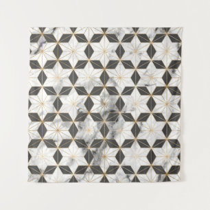 Tapete De Parede Asanoha Japonês: Dourado Padrão Marble.