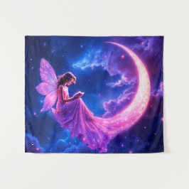 Tapete De Parede Asas de fadas rosa brilhantes estrelas luminosas a