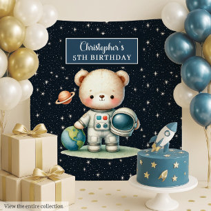 Tapete De Parede Astronauta Teddy Bear Backdrop para o Partido dos