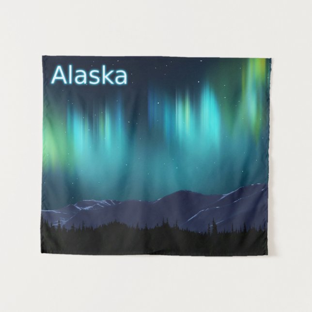 Tapete De Parede Aurora Borealis - Alasca (Frente (Horizontal))