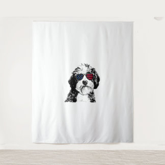 Tapete De Parede Aussiedoodle Dog 4 de julho América Flag