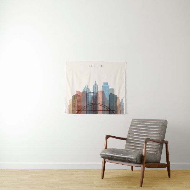 Tapete De Parede Austin, skyline da cidade de Texas | (In Situ (Horizontal))