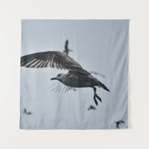 TAPETE DE PAREDE AVES NEGROS E BRANCOS