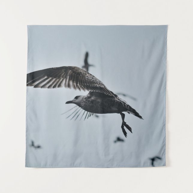 TAPETE DE PAREDE AVES NEGROS E BRANCOS (Frente)